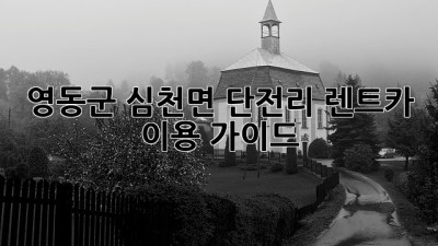 영동군 심천면 단전리 렌트카 이용 가이드