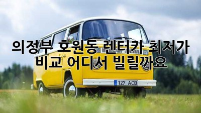 의정부 호원동 렌터카 최저가 비교, 어디서 빌릴까요?🚗💨